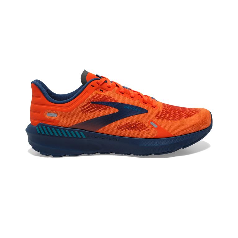 Brooks Launch GTS 9 Lightweight-Supportive Road Running Shoes - Men's - Flame/Titan/Crystal Teal/Ora